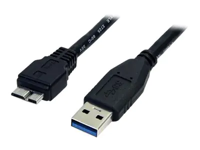 StarTech 0,5m USB 3.0 A auf Micro B Kabel - St/St - Schwarz - 50cm SuperSpeed USB 3.0 Anschlusskabel - Stecker / Stecker - USB-Kabel - Micro-USB Typ B (M) zu USB Typ A (M) - USB 3.0 - 50 cm - geformt - Schwarz - für P/N: DKT30CVAGPD, S251BMU313, S251BMU3F