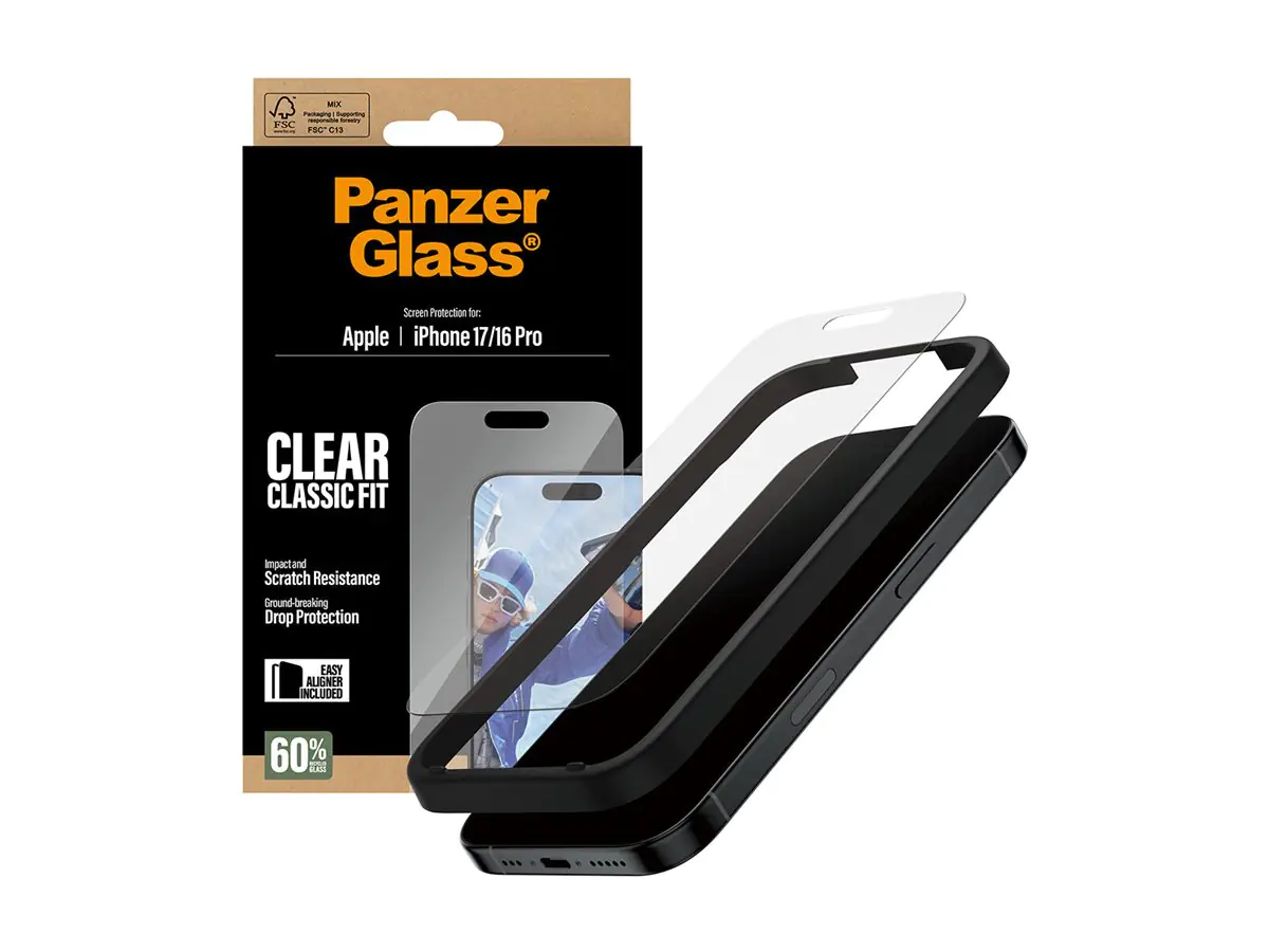 PanzerGlass Screen Protector iPhone 17/16 Pro Classic Fit w. EasyAligner