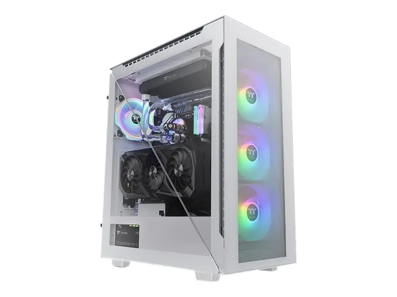 Thermaltake Divider 500 TG Snow ARGB - MDT - ATX - Seitenteil mit Fenster (gehärtetes Glas) - keine Spannungsversorgung (PS/2) - weiß - USB/Audio