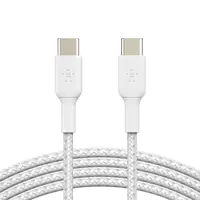 Belkin BoostCharge - USB-Kabel - 24 pin USB-C (M) zu 24 pin USB-C (M) - USB 2.0 - 3 A - 1 m - USB Power Delivery (60W) - weiß (Packung mit 2)