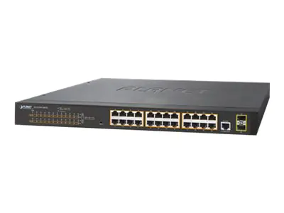 PLANET GS-4210-24P2S - Switch - managed - 24 x 10/100/1000 (PoE+) + 2 x Gigabit SFP - an Rack montierbar - PoE+ (300 W)
