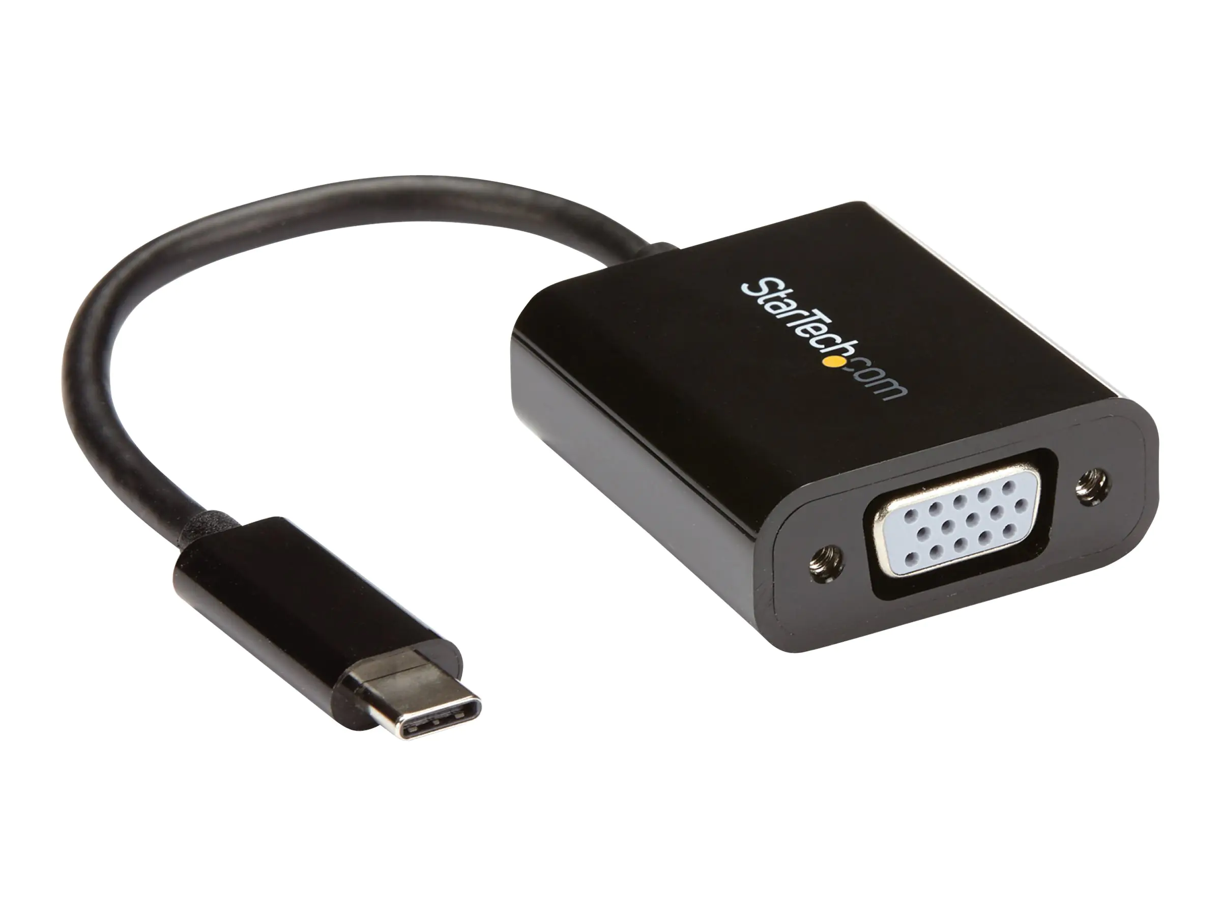 StarTech USB-C to VGA Adapter - Black - 1080p - Video Converter For Your MacBook Pro - USB C to VGA Display Dongle (CDP2VGA) - USB/VGA-Adapter - 24 pin USB-C (M) zu HD-15 (VGA) (W) - USB 3.1 Gen 1 / Thunderbolt 3 - 18 cm - 1920 x 1200 (WUXGA) Support, USB