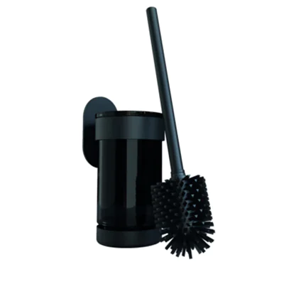 ovimar WC-Garnitur Finnkona 11,8 x 37,7 cm (Ø x H) Edelstahl/Glas/TPEKunststoff pulverbeschichtet schwarz