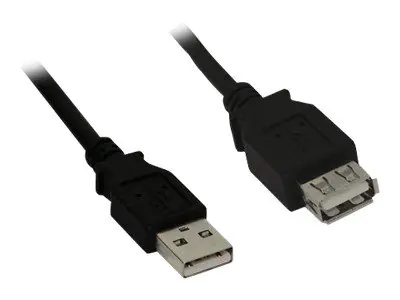 InLine - USB-Verlängerungskabel - USB (M) zu USB (W) - 1 m - Schwarz