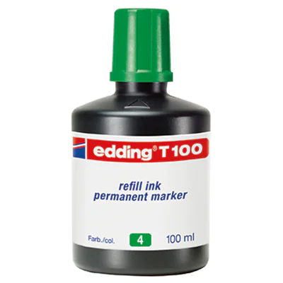 edding Nachfüllflasche 4-T100004 für Permanentmarker 100ml grün
