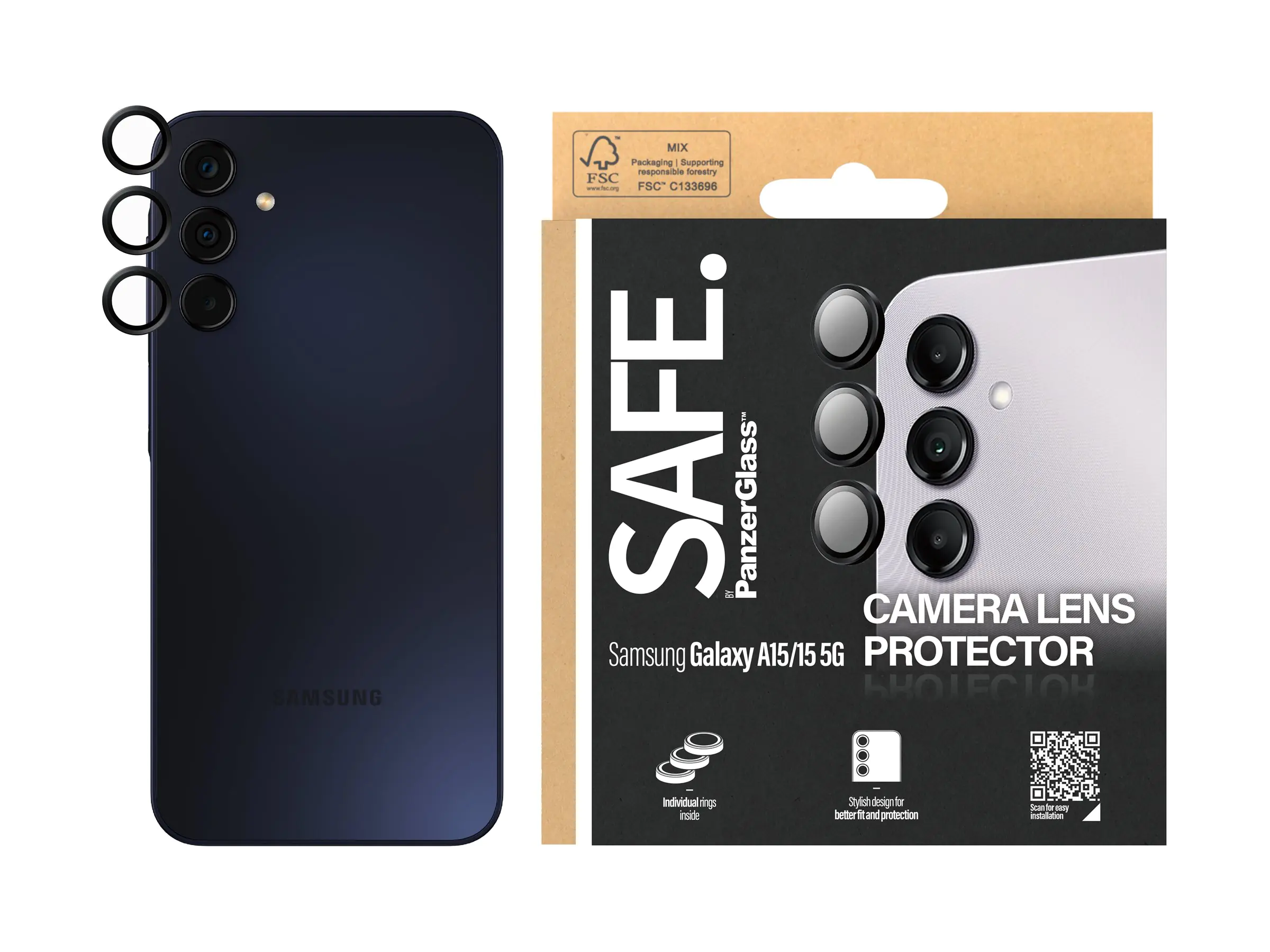 PanzerGlass SAFE. by ® Kameraschutz Schwarz Samsung Galaxy A15 | A15 5G - Samsung - Samsung -