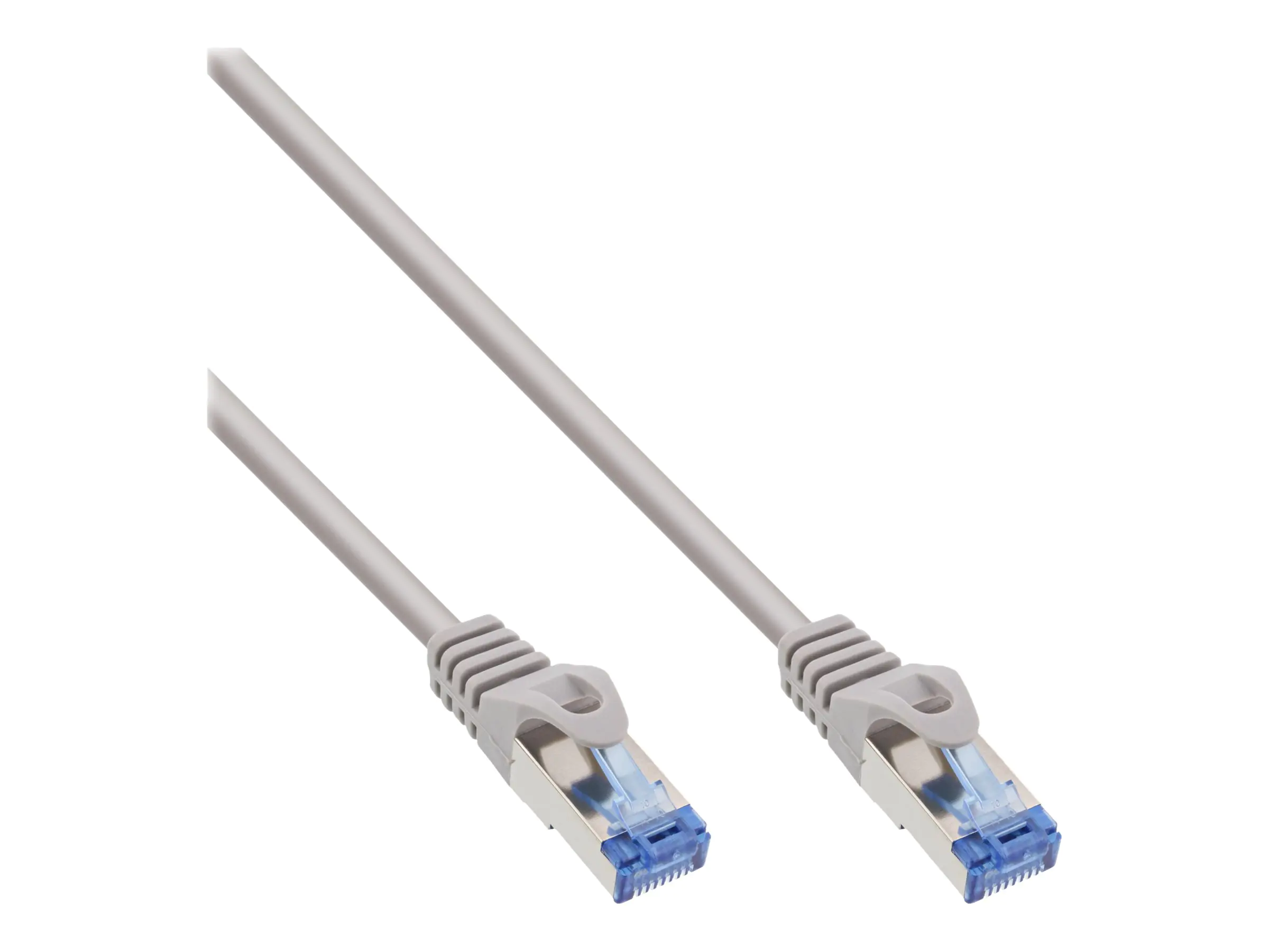 InLine - Patch-Kabel - RJ-45 (M) zu RJ-45 (M) - 50 m - SFTP, PiMF - CAT 6a - halogenfrei, ohne Haken, verseilt - Grau