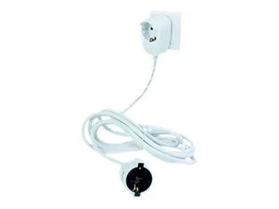 REV - Netz-Splitter - CEE 7/4 (W) zu CEE 7/4 (M) - 5 m - weiß