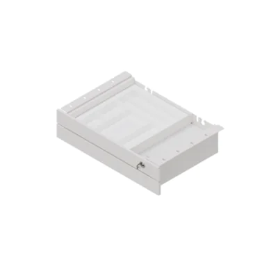 Hammerbacher Unterbauschublade Schreibtische VXMKA Innenmaße: 354 x 50 x 293 mm (B x H x T) Außenmaße: 464 x 11,6 x 272 mm (B x H x T) inkl. Utensilienschale (300 x 260 mm), Antirutschmatte (weiß), Trennsteg Werkstoff der Front: MDF