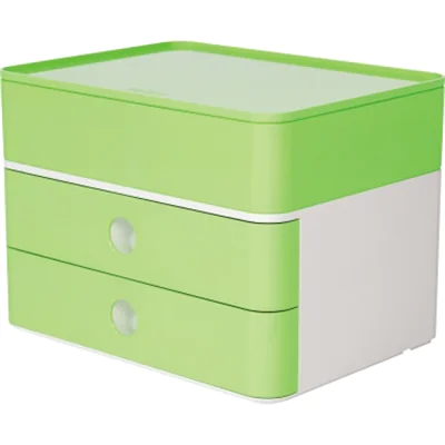HAN Schubladenbox Smart-Box plus Allison lime green, Kunststoff, Limette, Weiß, 2 Schublade(n), 260 mm, 195 mm, 190 mm 1100-80