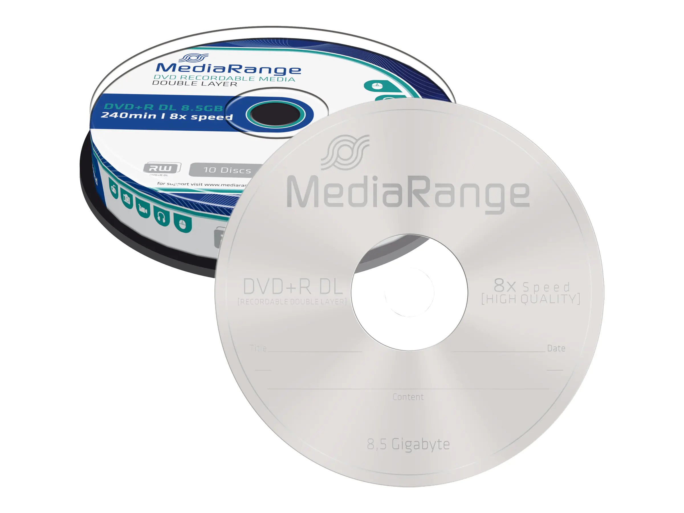 MEDIARANGE 10 x DVD+R DL - 8.5 GB (240 Min.) MR466
