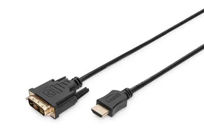 ASSMANN - Adapterkabel - DVI-D männlich zu HDMI männlich - 2 m - Doppelisolierung - Schwarz