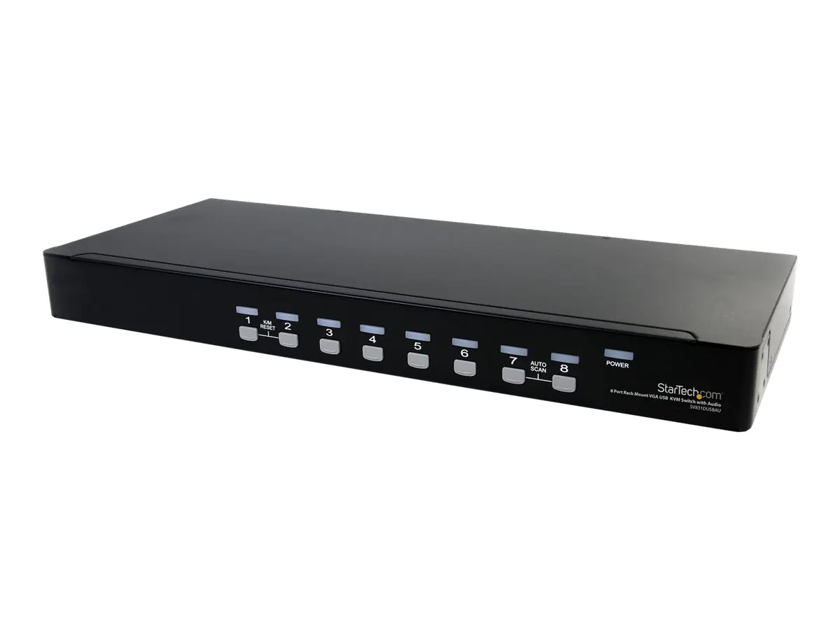 StarTech 8 Port Rackmount USB VGA KVM Switch - 8-fach VGA Umschalter mit Audio und OSD (On-Screen-Display) - KVM-/Audio-Switch - 8 x KVM/Audio - 1 lokaler Benutzer - Desktop - für P/N: RK3236BKF, RK4236BKB, RK4242BK24, RK4242BK30, RKCONS1701, RKCONS17HD,