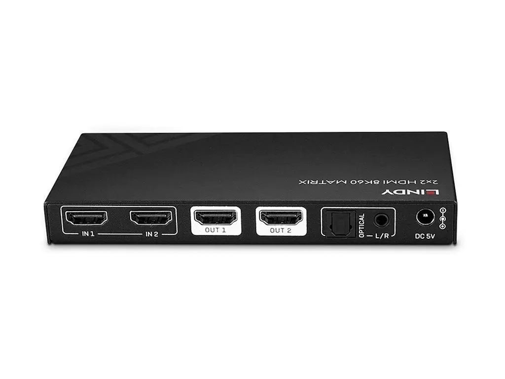 Lindy - Video/Audio-Schalter - 2x2, 8K60, matrix - 2 x HDMI - Desktop - DC