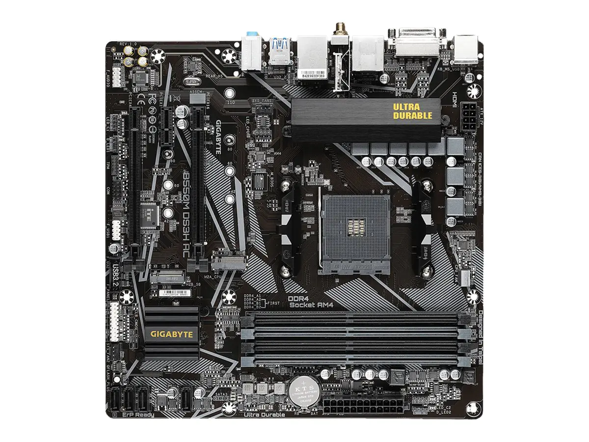 Gigabyte B550M DS3H AC - 1.X - Motherboard - micro ATX - Socket AM4 - AMD B550 Chipsatz - USB 3