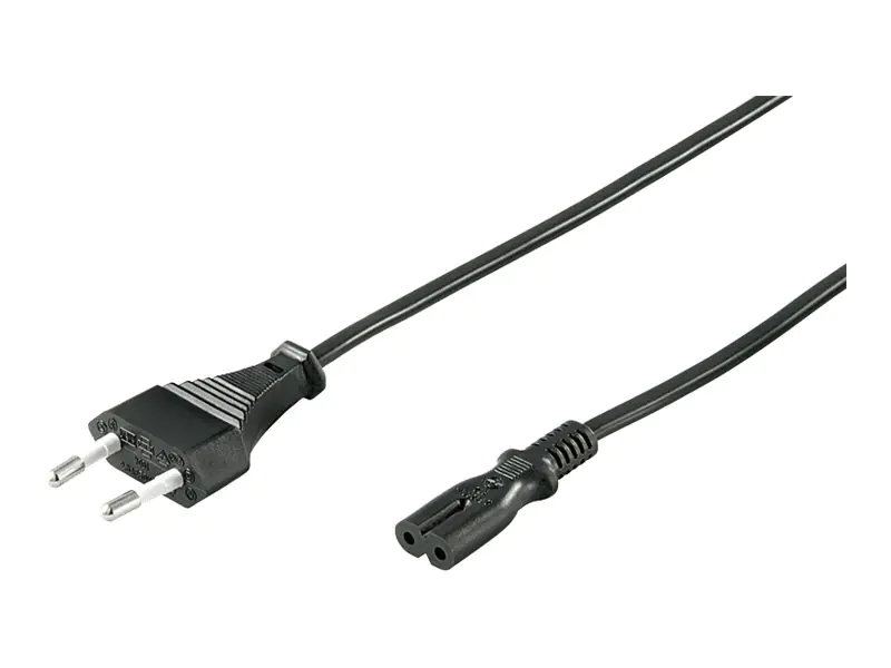 goobay - Stromkabel - Eurostecker (M) zu IEC 60320 C7 - Wechselstrom 250 V - 2.5 A - 5 m - Schwarz - Europa