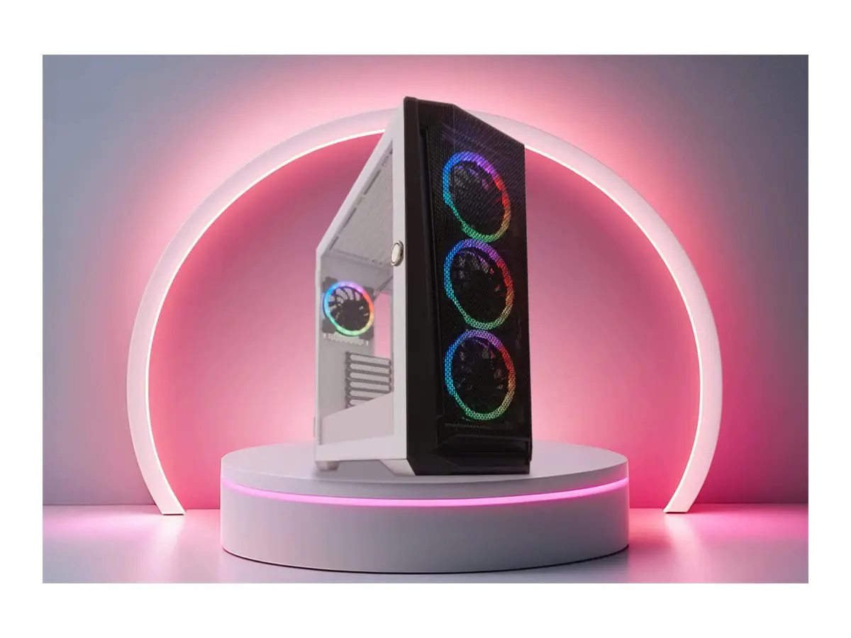 LC-Power Holo-1_X - Midi Tower - PC - Weiß - ATX - micro ATX - Mini-ITX - EATX - Metall - Kunststof