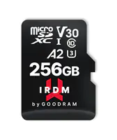 GOODRAM IRDM M2AA - Flash-Speicherkarte (microSDXC-an-SD-Adapter inbegriffen) - 256 GB - A2 / Video Class V30 / UHS-I U3 - microSDXC UHS-I