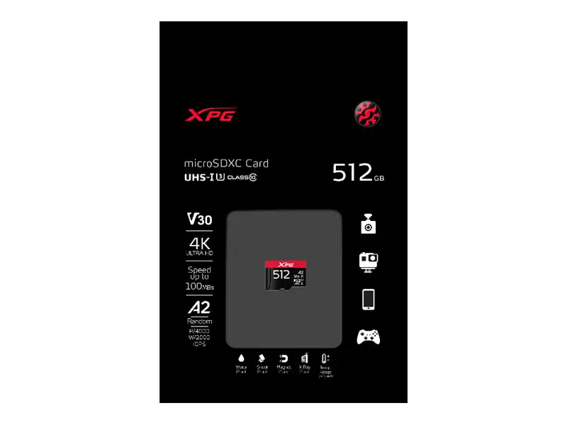 ADATA XPG Gaming - Flash-Speicherkarte - 512 GB - A2 / Video Class V30 / UHS-I U3 / Class10 - microSDXC UHS-I