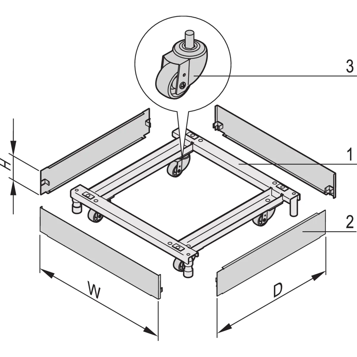 Schroff PLINTH MOBILE 600W 600D 7021