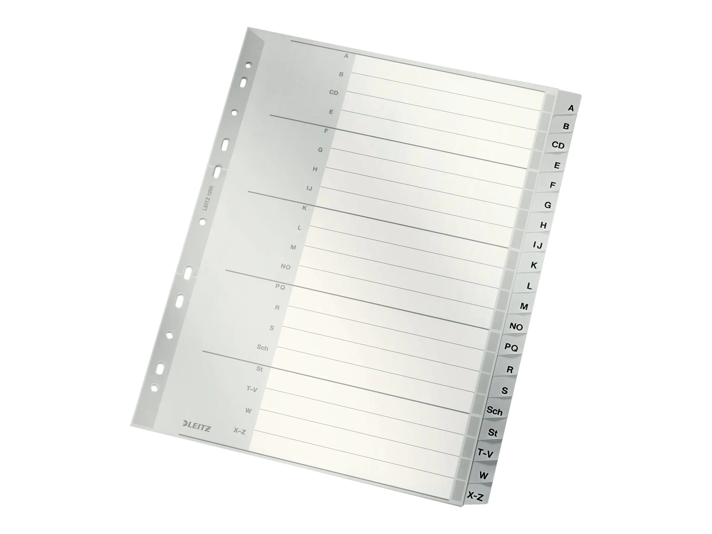 Leitz Register 12600000 A-Z DIN A4 20teilig PP grau