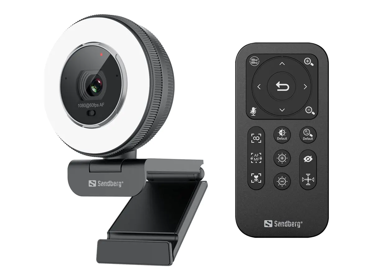 Sandberg Streamer USB Webcam Pro Elite - Livestream-Kamera - Farbe - 2560 x 1440 - Audio - USB 2.0 - H.264, H.265, MJPEG, YUY2