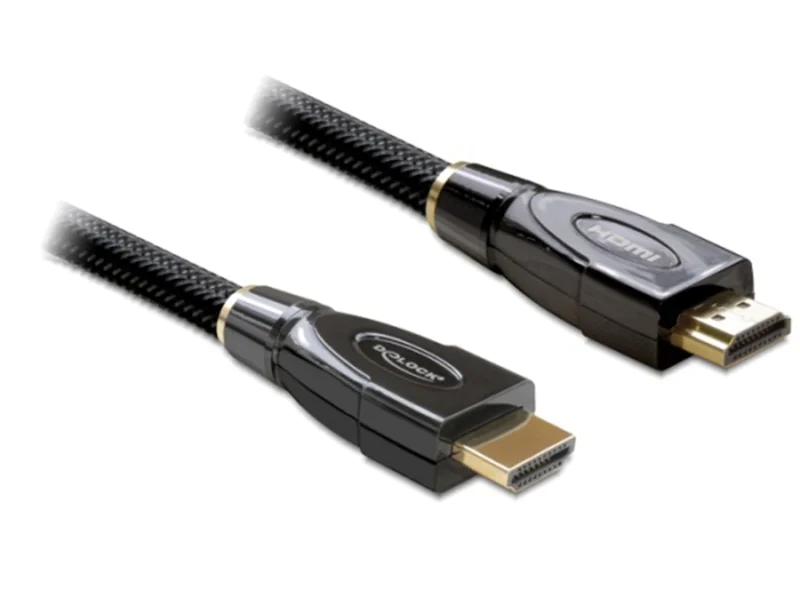 Delock High Speed HDMI with Ethernet - HDMI-Kabel mit Ethernet - HDMI männlich zu HDMI männlich - 5 m - Anthrazit