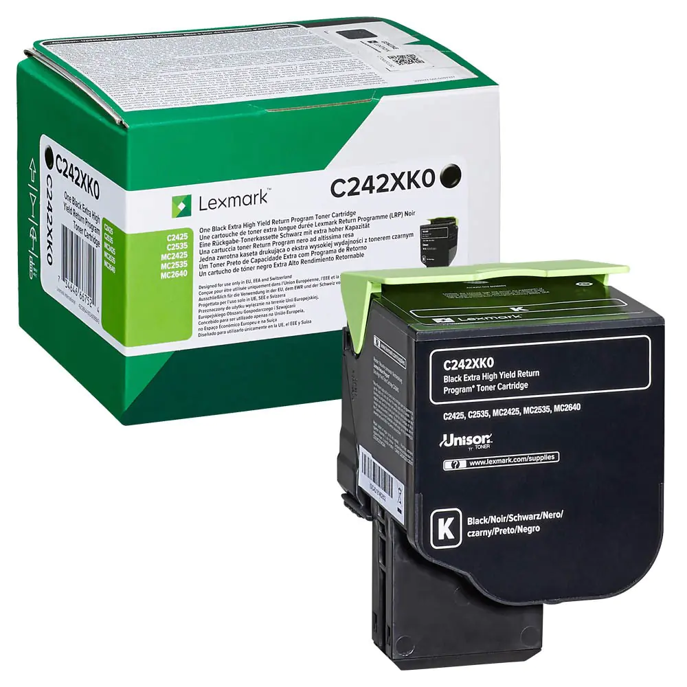 Lexmark - Extrahohe Kapazität - Schwarz - Original - Tonerpatrone LCCP, LRP - für Lexmark C2425dw, C2535dw, MC2425adw, MC2535adwe, MC2640adwe