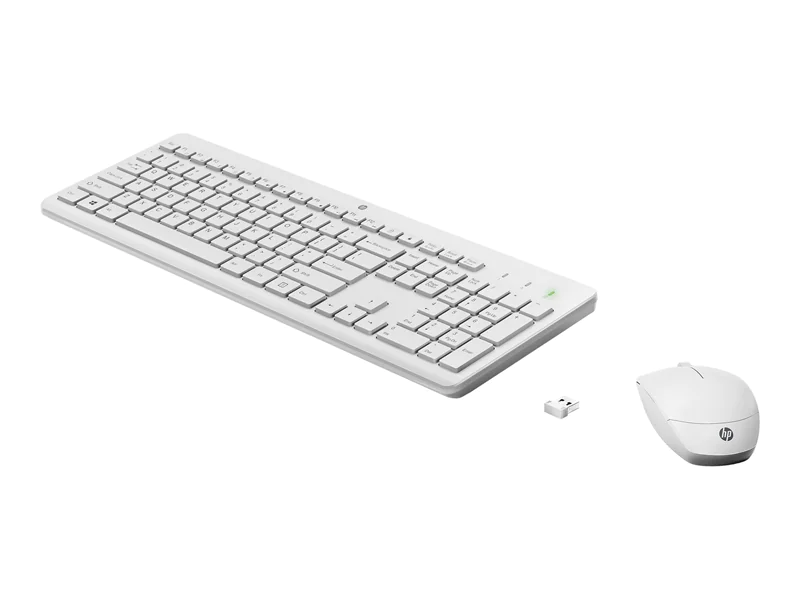 HP 230 - Tastatur-und-Maus-Set - kabellos - 2.4 GHz - Deutsch - weiß - für HP 24; Laptop 14, 14s, 15, 15s, 17; Pavilion 24, 27; Pavilion Laptop 13, 14, 15