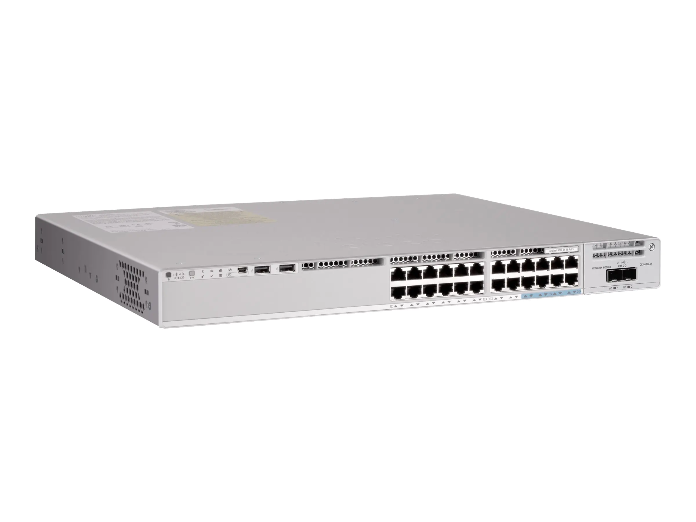 Cisco Catalyst 9200L - Network Advantage - Switch - L3 - managed - 8 x 100/1000/2.5G/5G/10GBase-T + 16 x 10/100/1000 (PoE+) + 4 x 10 Gigabit SFP+ (Uplink) - an Rack montierbar - PoE+ (370 W)