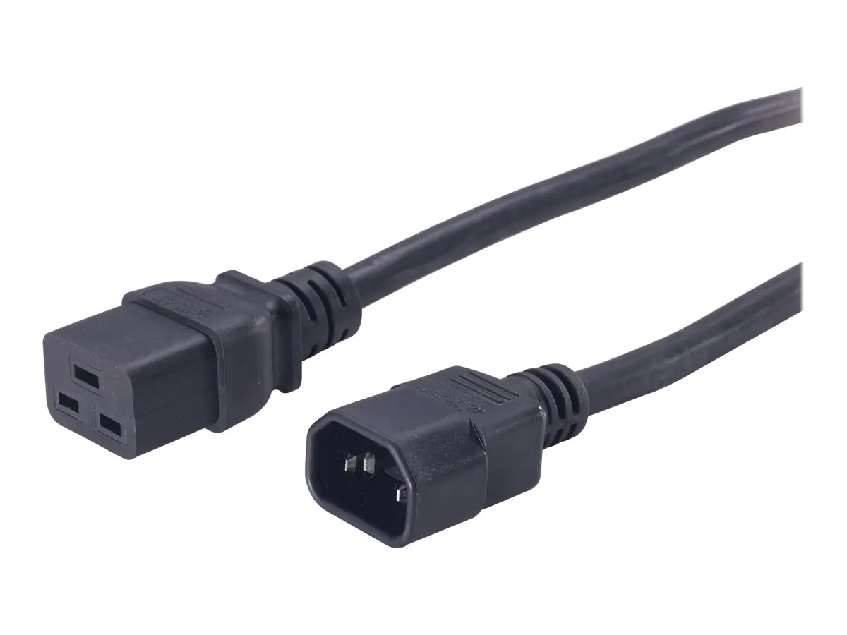 APC - Stromkabel - IEC 60320 C19 zu IEC 60320 C14 - 2 m - Schwarz - für P/N: SCL500RMI1UC, SCL500RMI1UNC, SMTL750RMI2UC, SRT1500RMXLI, SRT1500XLI, SRT2200XLI-KR