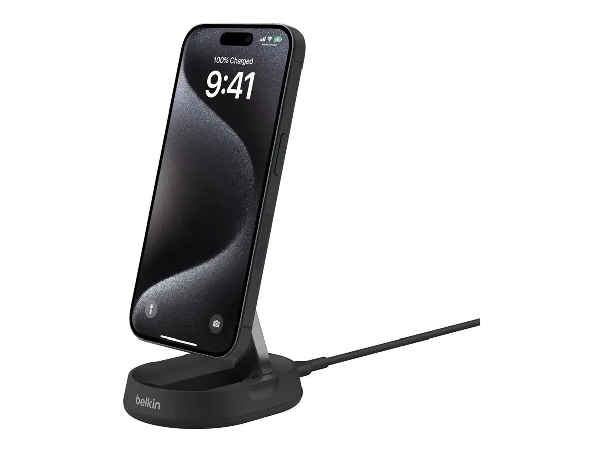 Belkin BoostCharge Pro - Kabelloses Ladegerät - magnetisch + AC-Netzteil - 15 Watt - Schwarz