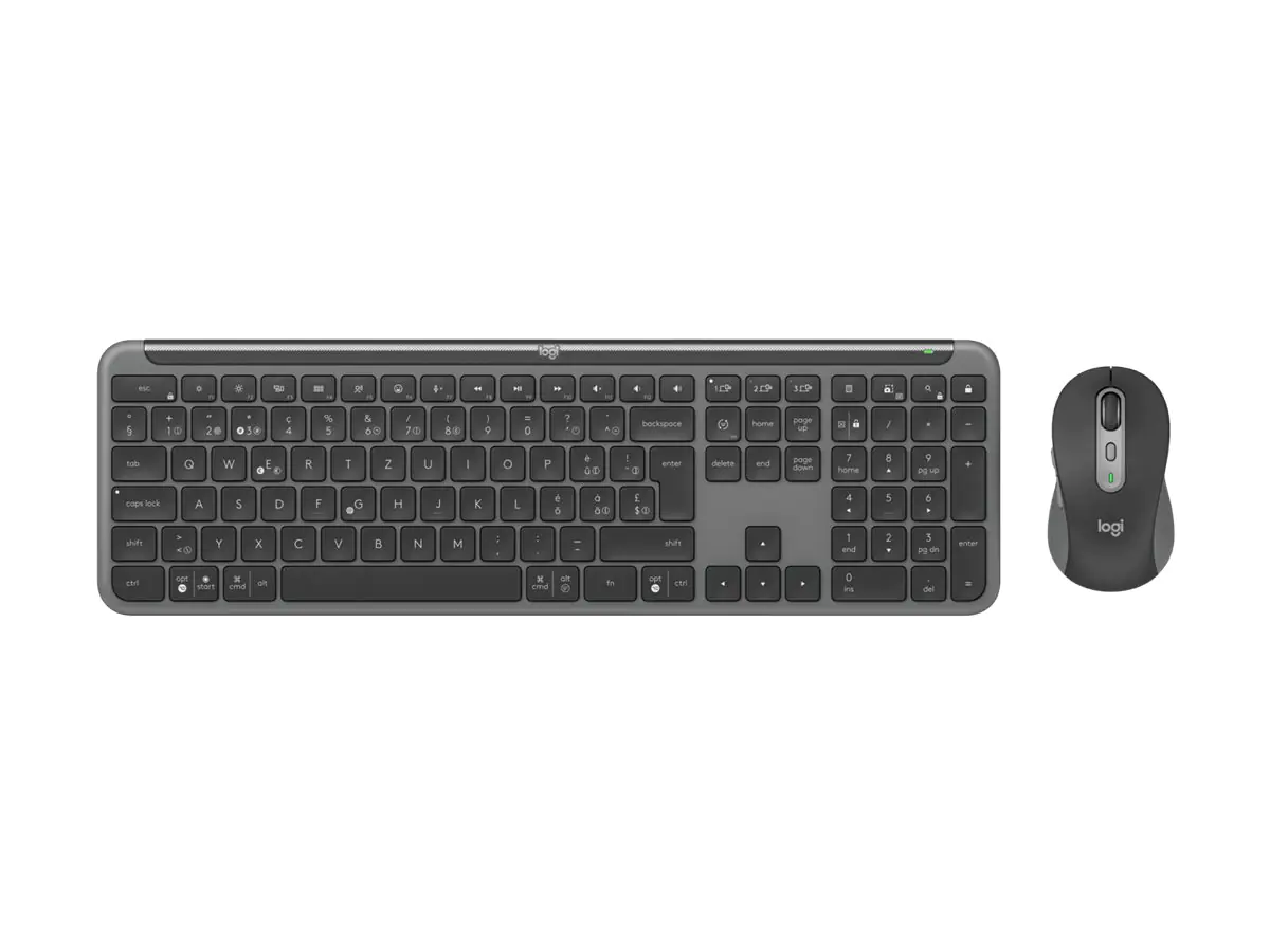 Logitech Signature Slim Combo MK950 for Business - Tastatur-und-Maus-Set - 100% - full size - kabellos - Bluetooth 5.1 LE - QWERTZ - Schweiz - Graphite