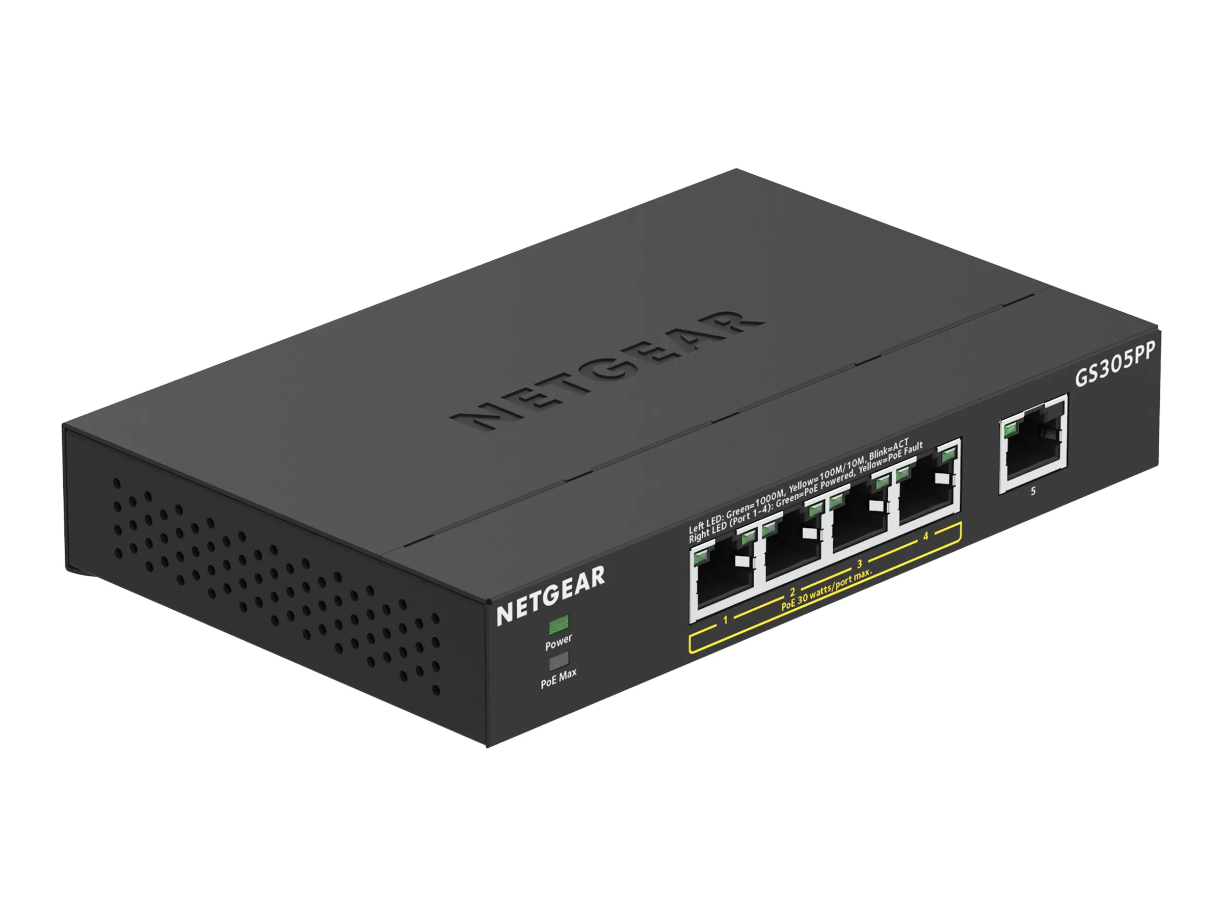 Netgear GS305PP - Switch - unmanaged - 5 x 10/100 /1000 (4 PoE)