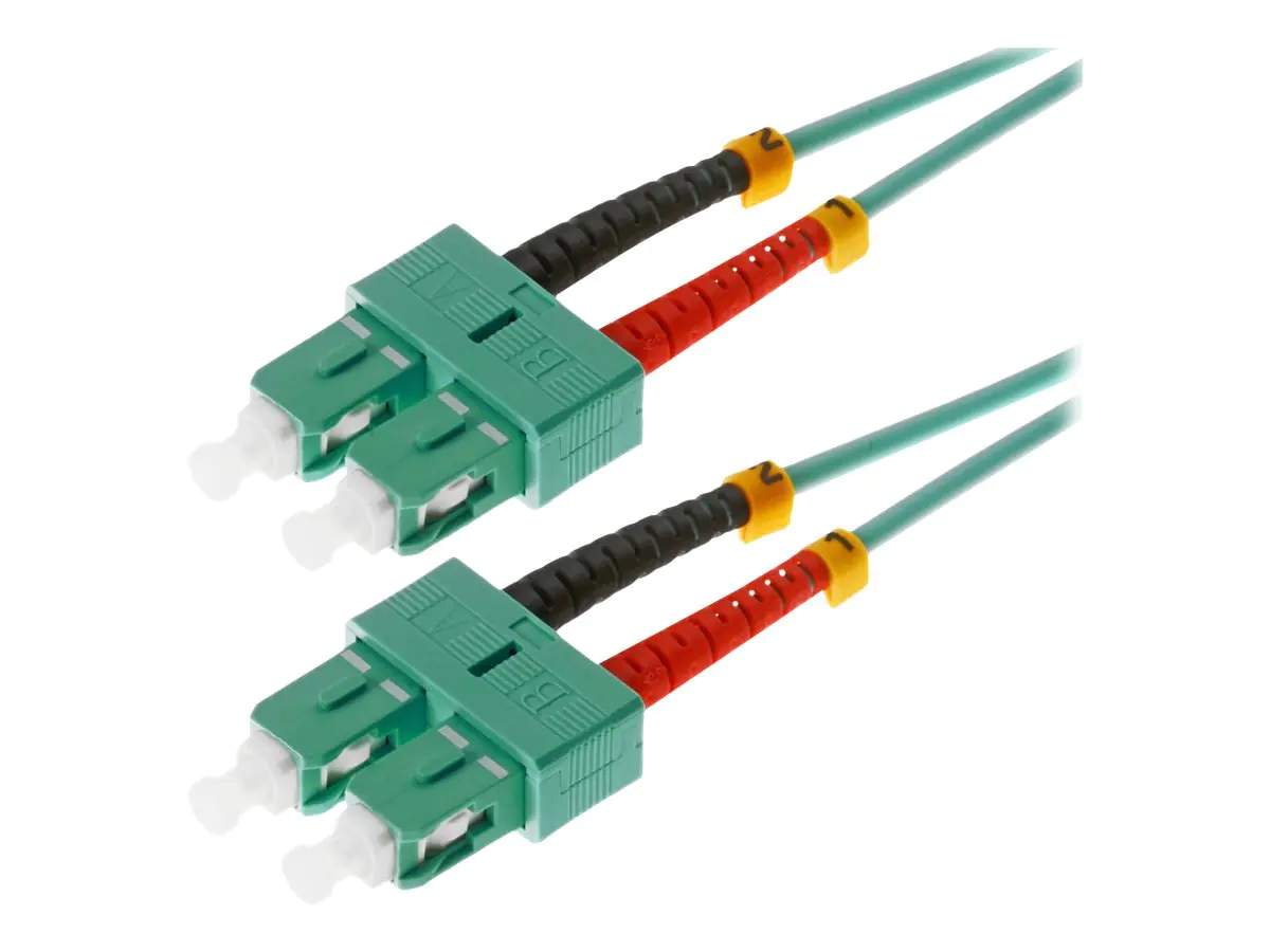 Helos - Patch-Kabel - SC multi-mode (M) zu SC multi-mode (M) - 20 m - Glasfaser - Duplex - 50/125 Mikrometer - OM3 - Aquamarin
