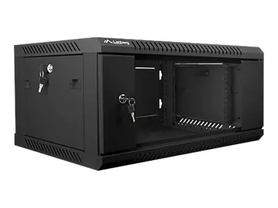 Lanberg Schrank Netzwerkschrank - geeignet für Wandmontage - Schwarz, RAL 9004 - 4U - 48.3 cm (19") WF01-6404-10B