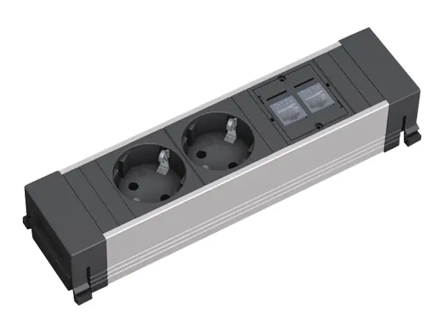 Bachmann - Anschlussdose, Unterputz - RJ-45 X 2, Spannungsversorgung X 2 - Aluminium