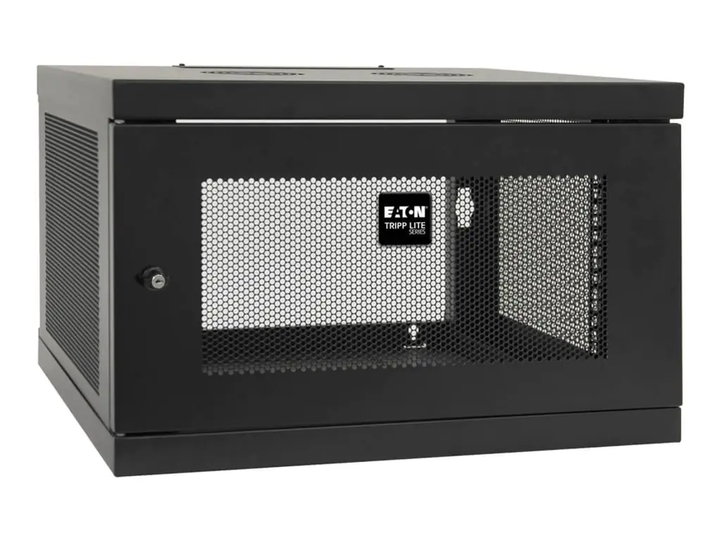 Tripp Eaton Tripp Lite Series 6U Wall Mount Rack Enclosure Cabinet Knock Down w/Doors & Sides - Schrank Netzwerkschrank - geeignet für Wandmontage - Schwarz - 6U - 48.3 cm (19") SRW6UKD
