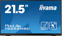 iiyama ProLite T2255MSC-B1 - LED-Monitor - 54.5 cm (21.5") - Touchscreen - 1920 x 1080 Full HD (1080p) @ 60 Hz - IPS - 400 cd/m² - 1000:1 - 5 ms - HDMI, DisplayPort - Lautsprecher - mattschwarz
