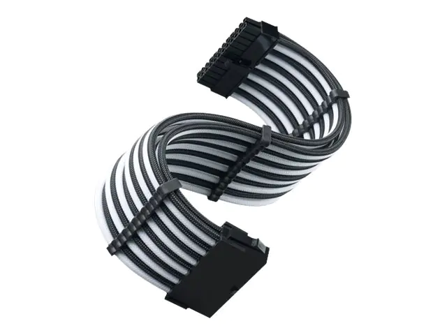 SilverStone PP07E - Spannungsversorgungs-Verlängerungskabel - ATX, 24-polig (W) zu ATX, 24-polig (M) - 30 cm - Schwarz, weiß