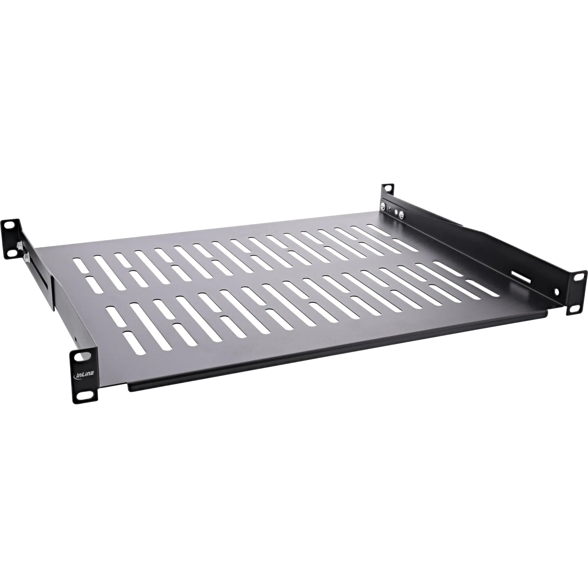 InLine 19" Fachboden - 350mm - 50kg - 1HE - RAL 9005 schwarz 19114C