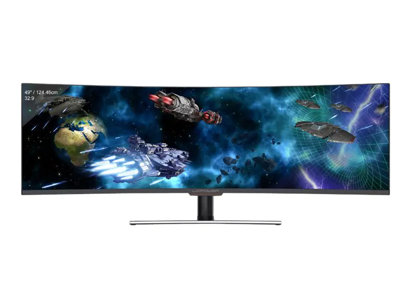 LC Power LC-M49-DFHD-144-C-Q - QLED-Monitor - gebogen - 124.46 cm (49") - 3840 x 1080 DFHD @ 144 Hz - VA - 350 cd/m² - 3000:1 - HDR400 - 6 ms - 3xHDMI, DisplayPort - Schwarz