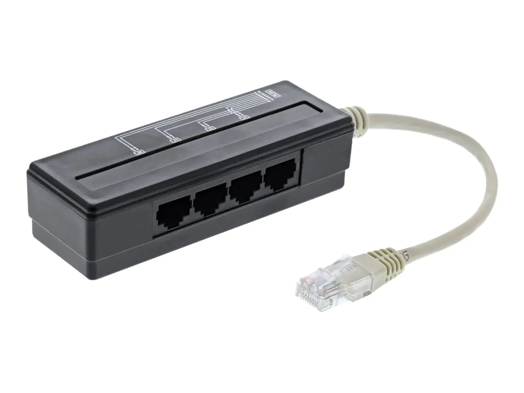 InLine - Netzwerk-Splitter - RJ-45 (W) zu RJ-45 (M) - 15 cm - Silber