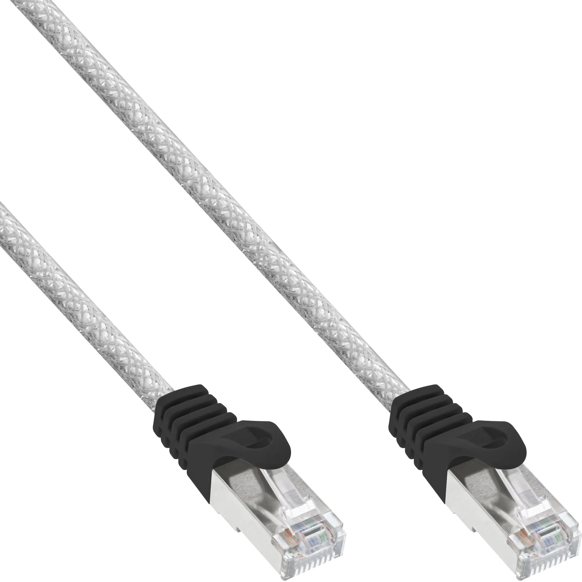 InLine - Patch-Kabel - RJ-45 (M) zu RJ-45 (M) - 50 cm - SFTP - CAT 5e - geformt - durchsichtig