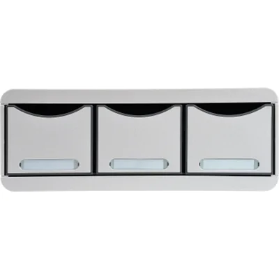Exacompta Schubladenbox Toolbox Maxi 3 Schubladen Polystyrol Gehäusefarbe: lichtgrau Farbe der Schublade: lichtgrau