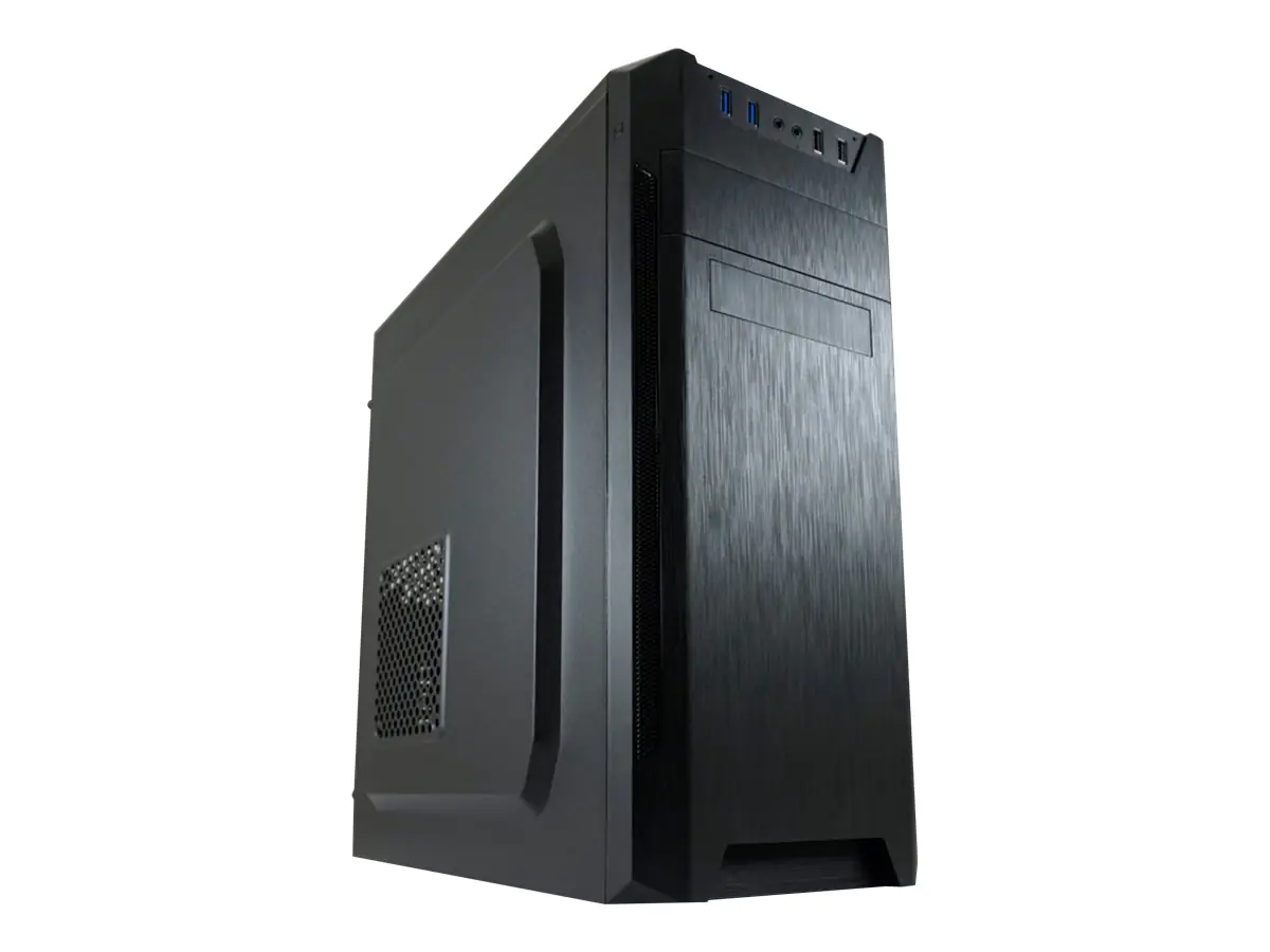 LC Power Classic 7040B - Mid tower - ATX - keine Spannungsversorgung - Schwarz, Gebürstetes Aluminium / Schwarz - USB/Audio