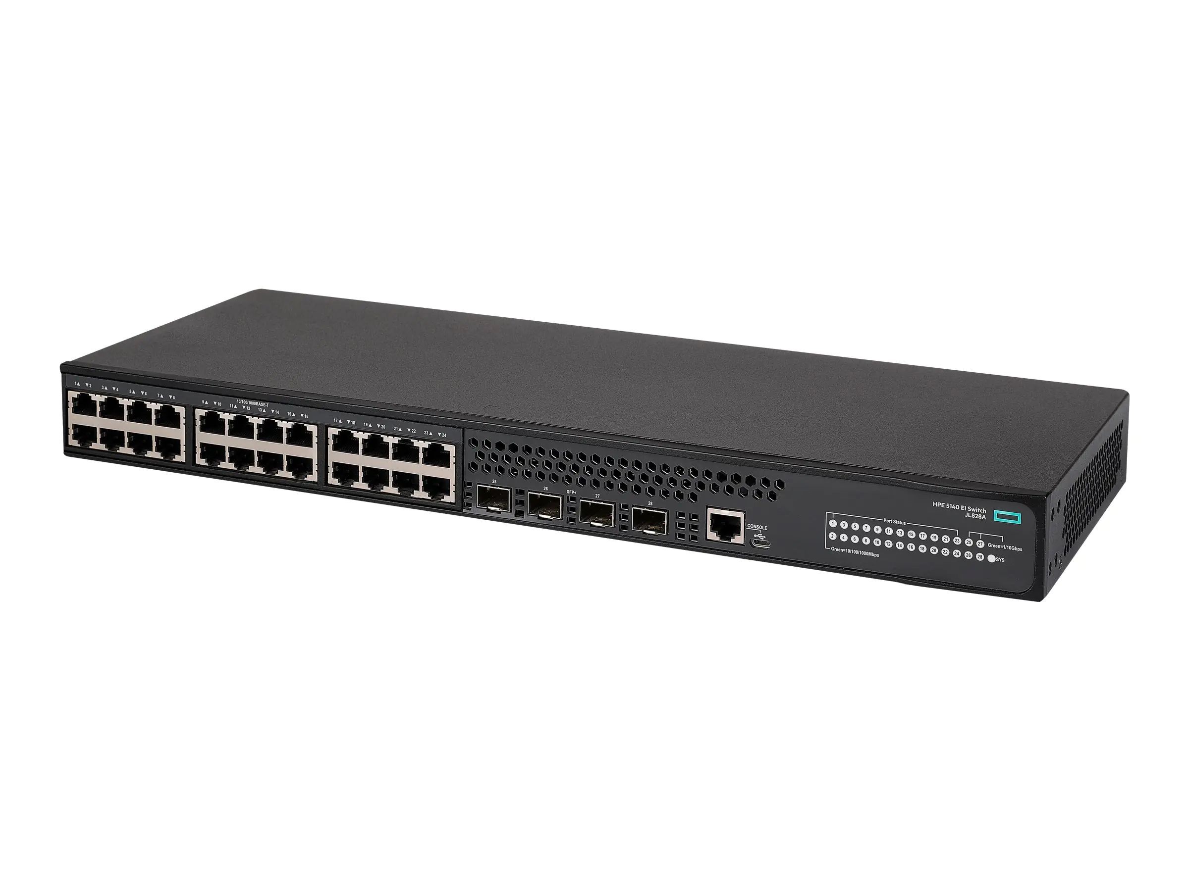 HPE FlexNetwork 5140 24G 4SFP+ EI - Switch - L3 - Smart - 24 x 10/100/1000 + 4 x 10 Gigabit Ethernet / 1 Gigabit Ethernet SFP+ - an Rack montierbar