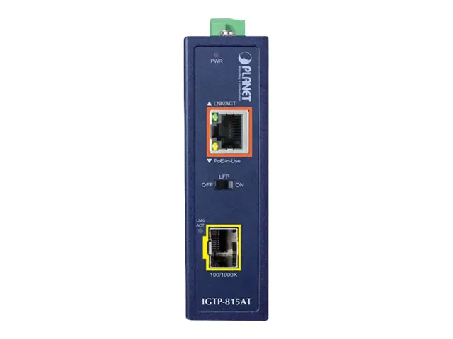 PLANET IGTP-815AT - Medienkonverter - 1GbE - 10Base-T, 100Base-TX, 1000Base-T, 1000Base-X, 100Base-X - SFP (mini-GBIC) / RJ-45