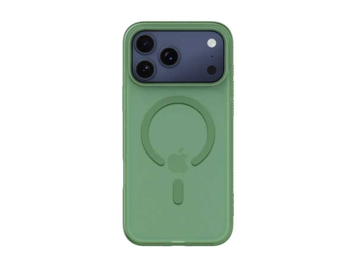 Belkin SheerForce Grip Series - Hintere Abdeckung für Mobiltelefon - MagSafe-Kompatibilität - aus recycelten Materialien hergestellt - Pistachio Green - für Apple iPhone 17 Pro Max