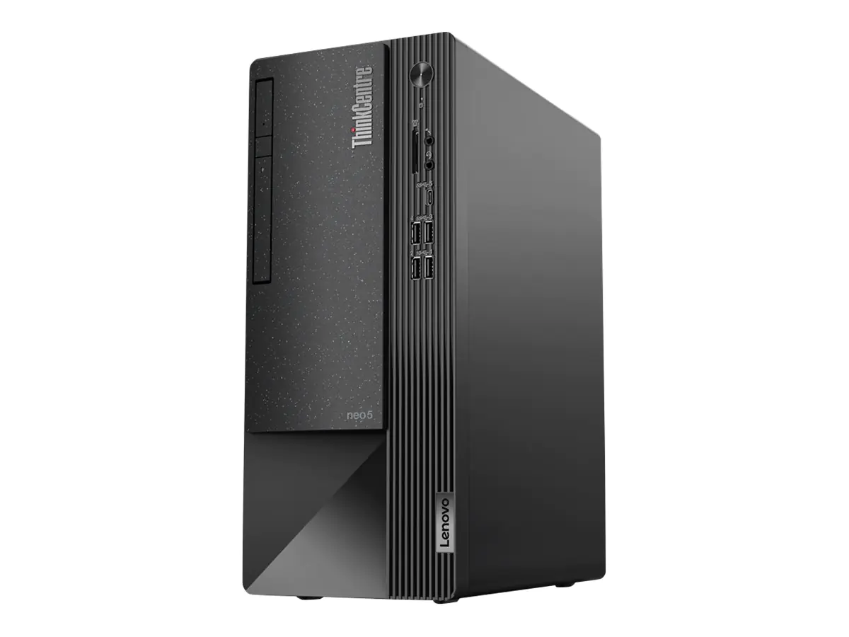 Lenovo ThinkCentre neo 50t 11SE - Tower - Core i3 12100 / 3.3 GHz - RAM 8 GB - SSD 256 GB - TCG Opal Encryption 2, NVMe - DVD-Writer - UHD Graphics 730 - GigE - Win 11 Pro - Monitor: keiner - Tastatur: Deutsch - schwarz (Gestell), grau (Blende) - TopSelle